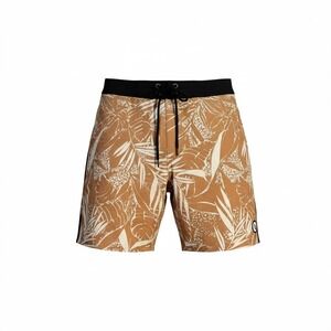 Vuori Peak Boardshort Flax Rainforest Mens Size 34 Tropical Print Swim Trunks
